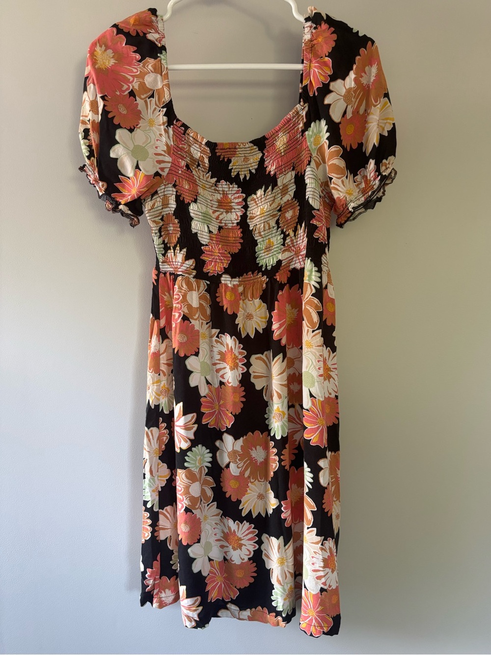 Roxy Floral Puff-Sleeve Mini Dress
